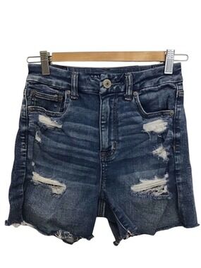 American eagle outfitters AEO distressed jeans high rise shorts shortie ripped
